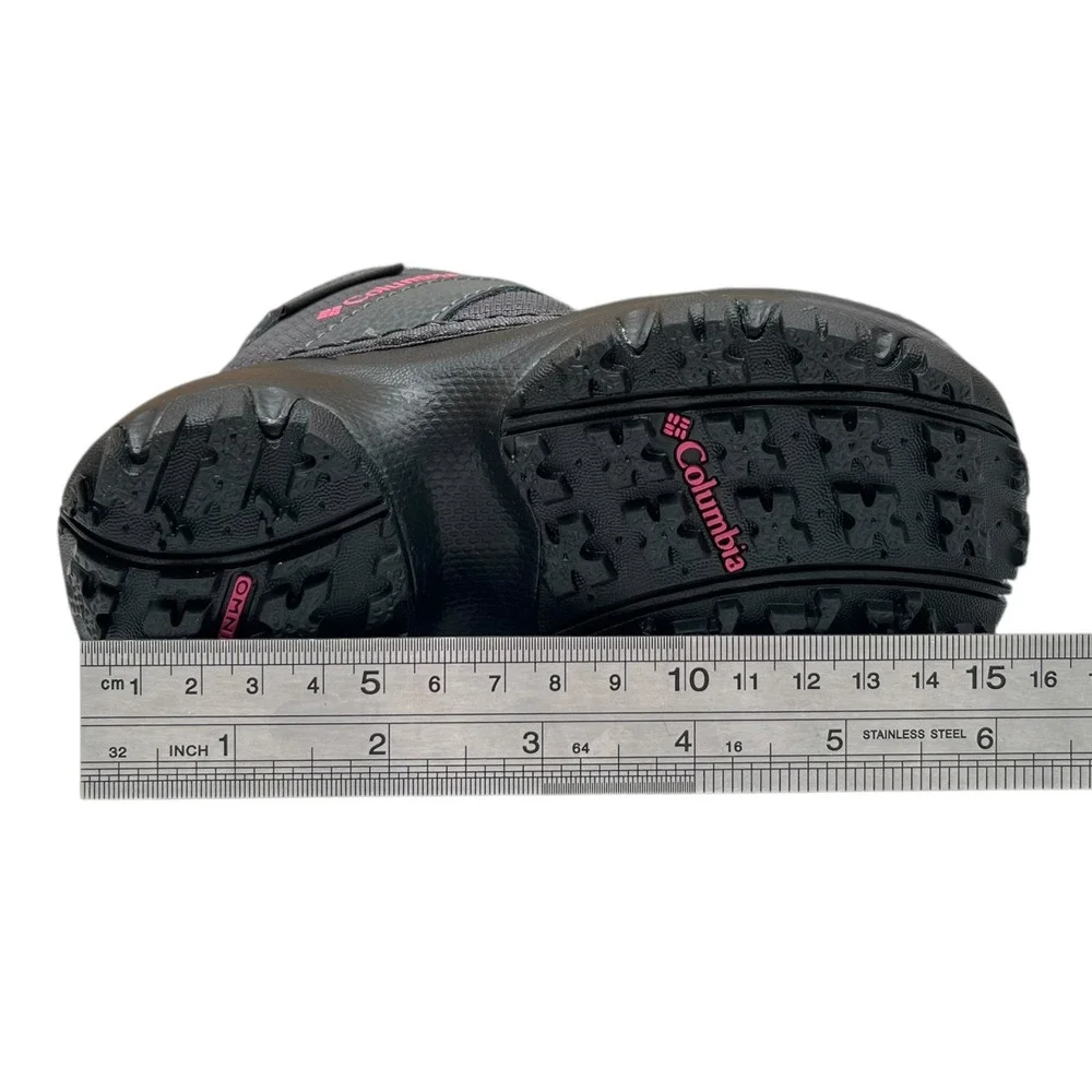 Columbia Rope Tow III Toddler Girls Waterproof Snow Boots Size 8 Pink Gray Black